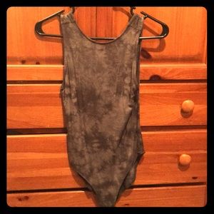 American Eagle green tie dye bodysuit